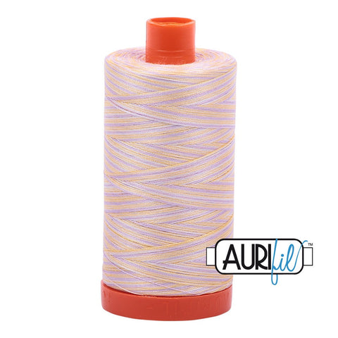 AURIFIL Variegated 4651 Bari MAKO 50 Weight Wt 1300m 1422y Pink Yellow Spool Quilt Cotton Quilting Thread