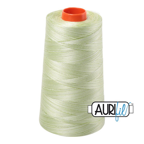 Special Order AURIFIL Variegated Cone 3320 Light Spring Green White Mako Cotton 50 Weight 5900 Meters 6452 Yards Cotton Quilting Thread