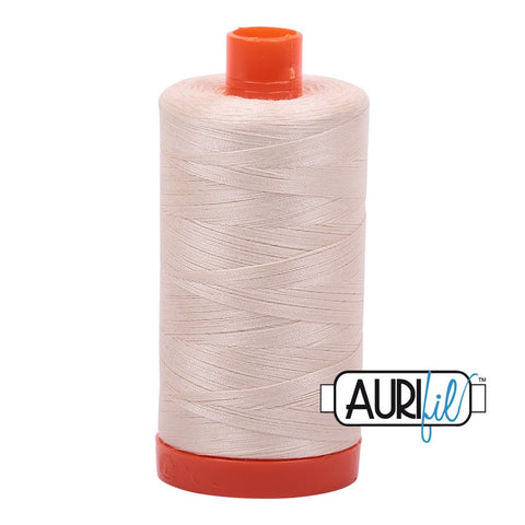 SALE 3 Spools AURIFIL 2000 Light Sand Beige Neutral MAKO 50 Weight Wt 1300m 1422y Quilt Cotton Quilting Thread