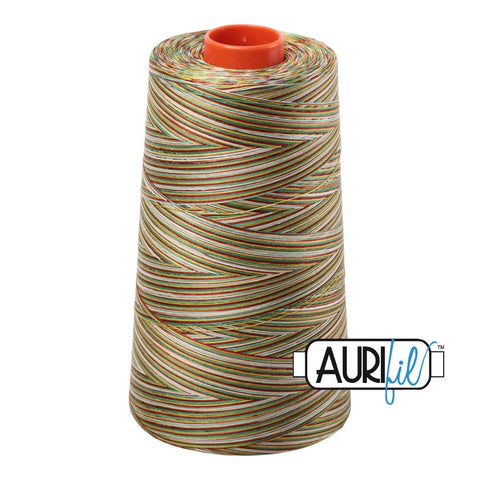 AURIFIL Variegated Cone 4650 Leaves Red Green Holiday Christmas Mako Cotton 50 Weight Wt 5900 M 6452 Yds Quilt Quilting Thread