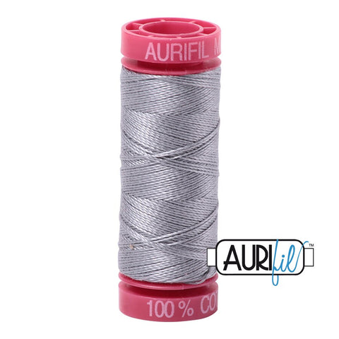 AURIFIL 2606 Mist Grey Gray MAKO 12 Weight Wt 54 Yards Spool Quilt Cotton Quilting Thread