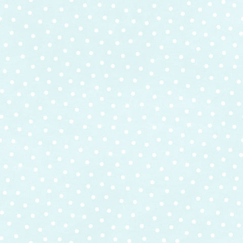 BTY Maywood Little Lambies Woolies Light Aqua White Baby Polka Dot Cotton Flannel Fabric Half Yard 18506-QW