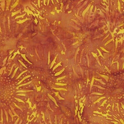 4 YARDS Island Batik IB 122021220 Golden Orange Yellow Sunflower Batik Cotton Fabric 4 Yard