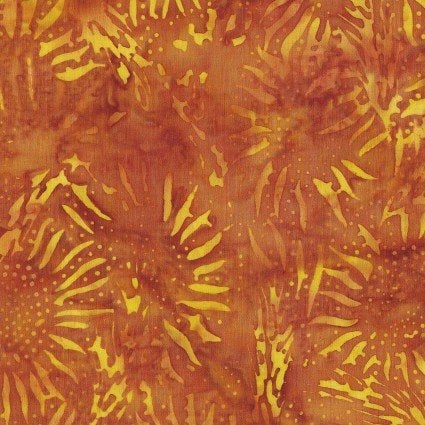 3 YARDS Island Batik IB 122021220 Golden Orange Yellow Sunflower Batik Cotton Fabric 3 Yard