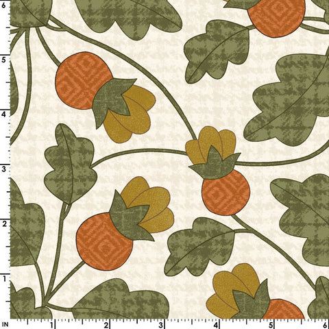 Autumn Harvest Flannel Oak Leaves Autumn Acorns Jelly Roll 2.5 Inch Strips Maywood Woolies Flannel Purple Green Red Cotton Flannel Fabric