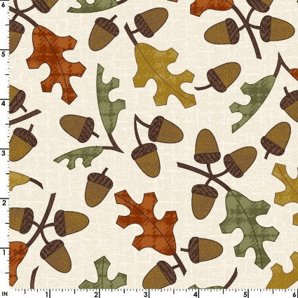 Autumn Harvest Flannel Oak Leaves Autumn Acorns Jelly Roll 2.5 Inch Strips Maywood Woolies Flannel Purple Green Red Cotton Flannel Fabric