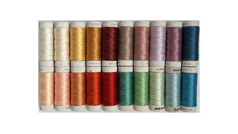 IN STOCK Aurifil Evolve Collection by Suzy Williams of Suzy Quilts 8 Wt Spool Rainbow Cotton Hand Quilting Thread Set of 20 SW8EC20