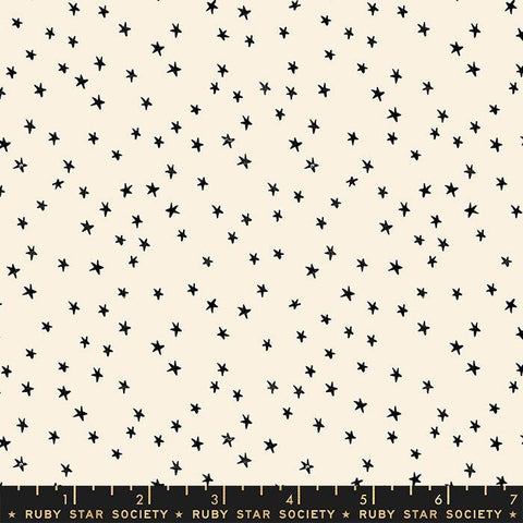 BTY NEW Moda Ruby Star Society RSS Starry Mini Natural Black Stars on Cream Alexia Abegg Cotton Fabric Yard RS4110-21