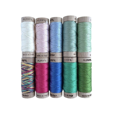 Aurifil Aurifloss Hand Stitching with The Last Homely House by Kate Jackson 6 strand Floss Spool Cotton Embroidery Thread Set of 10 KJ30HS10