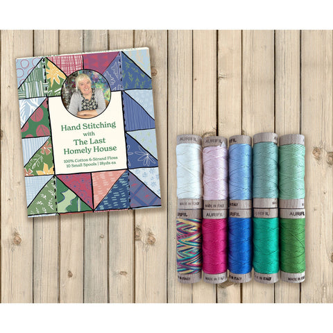 Aurifil Aurifloss Hand Stitching with The Last Homely House by Kate Jackson 6 strand Floss Spool Cotton Embroidery Thread Set of 10 KJ30HS10