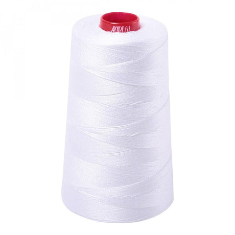 AURIFIL Cone 2024 Bright White Egyptian Mako Cotton 12 Weight Wt 1750 Meters 1914 Yards Quilt Cotton Quilting Thread