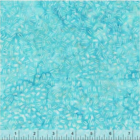 BTHY Anthology Teal Blue Batik Medium Teal Marbled Watercolors Batik Cotton Batik Fabric 1/2 Yard