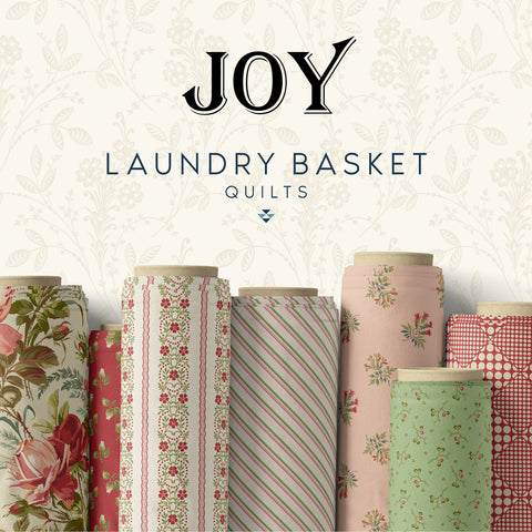 NEW Andover Joy Holiday Floral Edyta Sitar Laundry Basket Quilts LBQ Cream Red Green Beige 33 Fat Quarter FQ Fabric Bundle