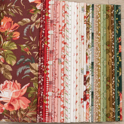 NEW Andover Joy Floral Edyta Sitar Laundry Basket Quilts LBQ Cream Red Tan Green Jelly Roll Fabric Strips