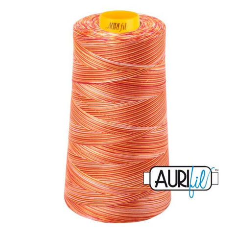 AURIFIL FORTY3 Cone 4657 Tramonto a Zaogli Orange Yellow Variegated Mako Cotton 40/3 Weight Triple Ply 3000 M 3280 Yds Thread
