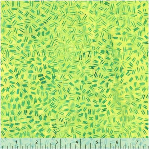 BTHY Anthology Grove Lime Green Batik Medium Green Marbled Watercolors Batik Cotton Batik Fabric 1/2 Yard