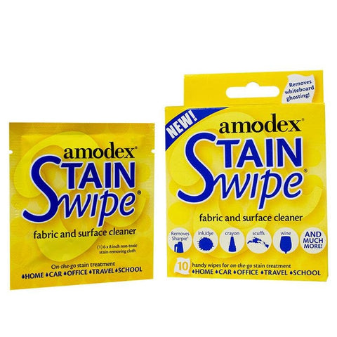 Amodex Fabric Stain Remover Ink and Stain Swipes Wipes Box of 10