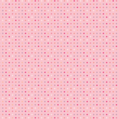 Poppie Cotton Seeing Spots Polka Dot Aqua Blue Pink Green Yellow Shabby Chic Cottage Fabric 9 FQ Fat Quarter Bundle