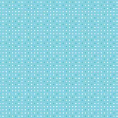 Poppie Cotton Seeing Spots Polka Dot Aqua Blue Pink Green Yellow Shabby Chic Cottage Fabric 9 FQ Fat Quarter Bundle