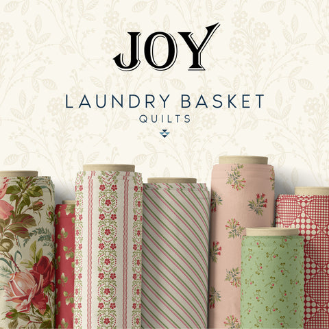 NEW Andover Joy Floral Edyta Sitar Laundry Basket Quilts LBQ Cream Red Tan Green Jelly Roll Fabric Strips