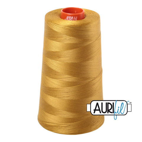 AURIFIL Cone 5022 Mustard Yellow Gold Egyptian Mako Cotton 50 Weight Wt 5900 Meters 6452 Yards Quilt Cotton Quilting Thread