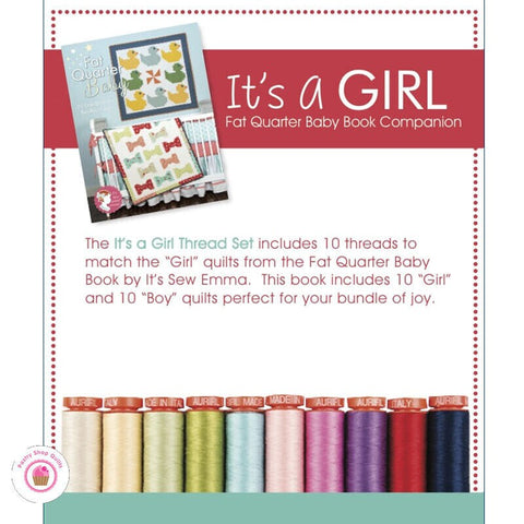 Aurifil It's a Girl Collection by Sew Emma 50 weight Cotton Quilting Thread Set of 10