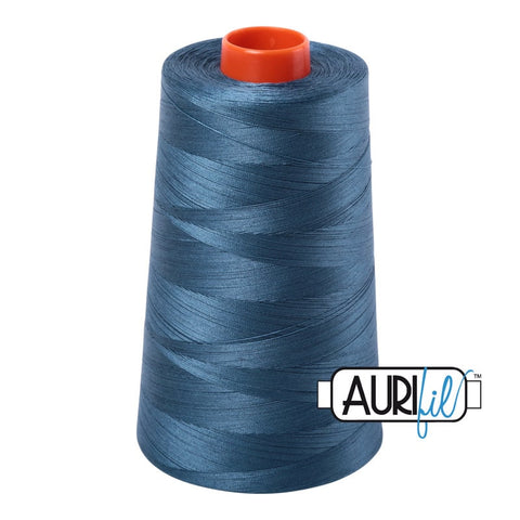 AURIFIL Cone 4644 Smoke Blue Egyptian Mako Cotton 50 Weight Wt 5900 Meters 6452 Yards Quilt Cotton Quilting Thread