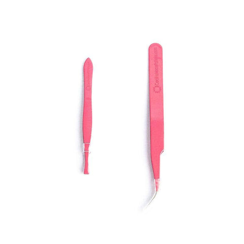 Carolina Moore FPP Foundation Piecing Precision Tweezers for FPP Paper Releasing Reusable Pink Tweezer Angled and Sharp Set of 2 CM23FPWP