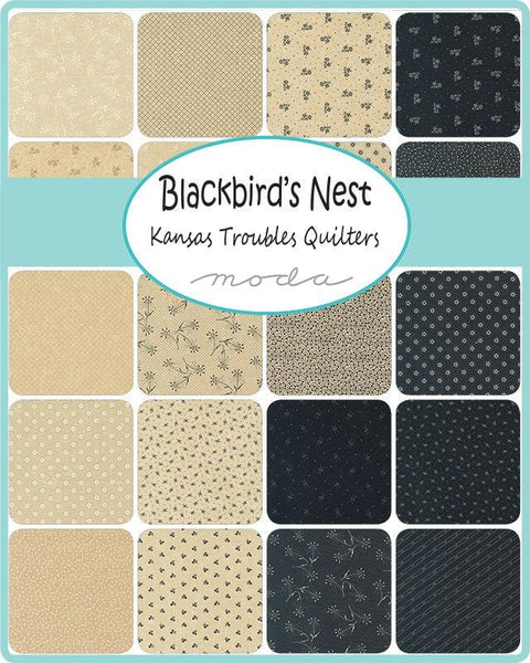 Moda Blackbird's Nest Kansas Troubles Quilters Civil War Reproduction Black Tan Cream Beige Cotton 10 Inch Square Layer Cake