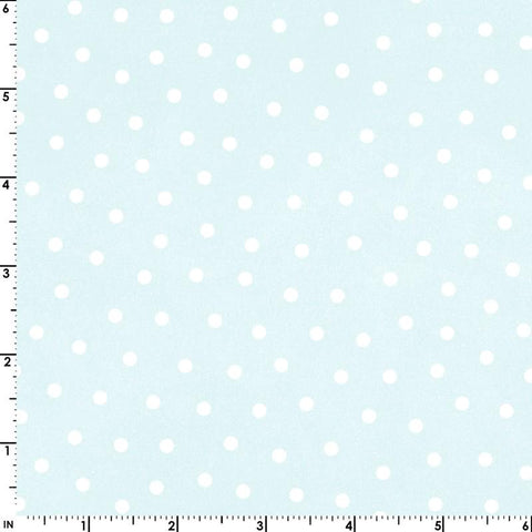 BTY Maywood Little Lambies Woolies Light Aqua White Baby Polka Dot Cotton Flannel Fabric Half Yard 18506-QW