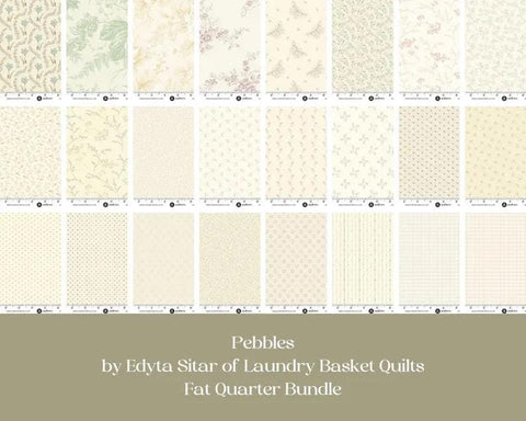 NEW Andover Pebbles Low Volume Floral Edyta Sitar Laundry Basket Quilts LBQ Cream Beige Charm Square Fabric Bundle