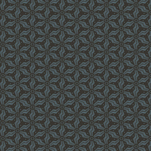 Dark and Stormy Maywood Blue Tan Grey Gray Brown Floral Cotton 10 inch Fabric Layer Cake LC