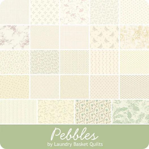 NEW Andover Pebbles Low Volume Floral Edyta Sitar Laundry Basket Quilts LBQ Cream Beige Charm Square Fabric Bundle