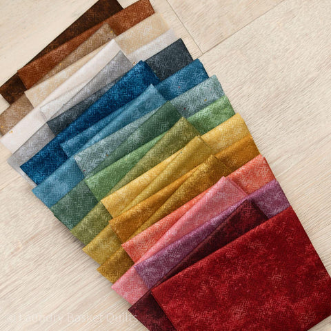 NEW Andover Tea Dye Rainbow Edyta Sitar Laundry Basket Quilts LBQ Rainbow Charm Square Fabric Bundle