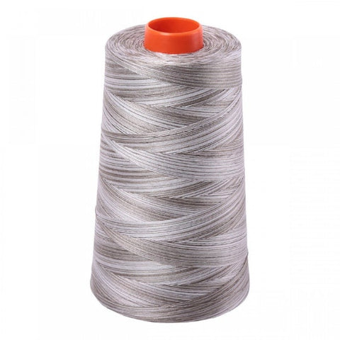 AURIFIL Variegated Cone 4670 Silver Fox Mako Cotton 50 Weight Wt 5900m 6452y Gray Grey White Quilt Cotton Quilting Thread