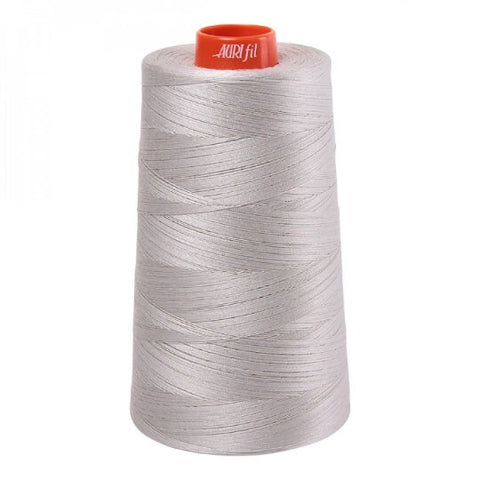 AURIFIL Cone 6724 Moonshine Light Beige Grey Gray Egyptian Mako Cotton 50 Weight Wt 5900 Meters 6452 Yards Quilt Cotton Quilting Thread