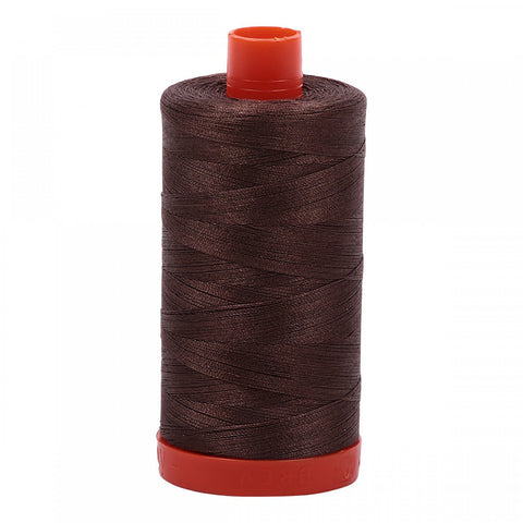 AURIFIL 1140 Bark Chocolate Brown MAKO 50 Weight Wt 1300m 1422y Spool Quilt Cotton Quilting Thread