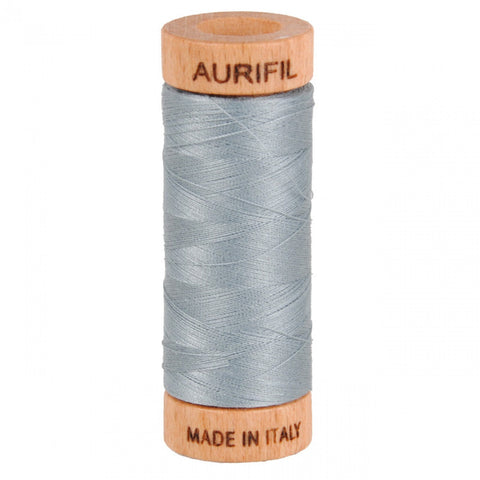 AURIFIL 2610 Light Blue Grey Gray Neutral MAKO 80 Weight Wt 274 meters 300 yards Spool Quilt Hand Applique Cotton Quilting Thread