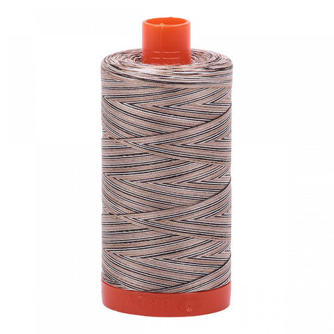 AURIFIL Variegated 4667 Nutty Nougat MAKO 50 Weight Wt 1300m 1422y Brown Tan White Spool Quilt Cotton Quilting Thread