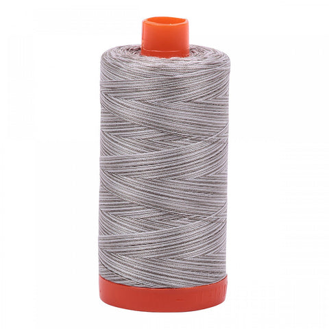 AURIFIL Variegated 4670 Silver Fox MAKO 50 Weight Wt 1300m 1422y Gray Grey White Spool Quilt Cotton Quilting Thread