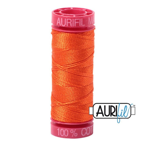 AURIFIL 1104 Neon Orange MAKO 12 Weight Wt 54 Yards Spool Quilt Cotton Quilting Thread