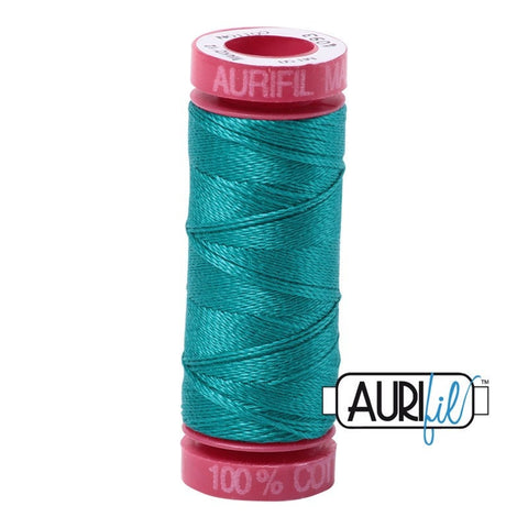 AURIFIL 4093 Jade Green MAKO 12 Weight Wt 54 Yards Spool Quilt Cotton Quilting Thread