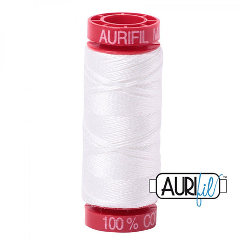 AURIFIL 2024 Natural White MAKO 12 Weight Wt 50M 54 Yards Spool Quilt Cotton Quilting Thread