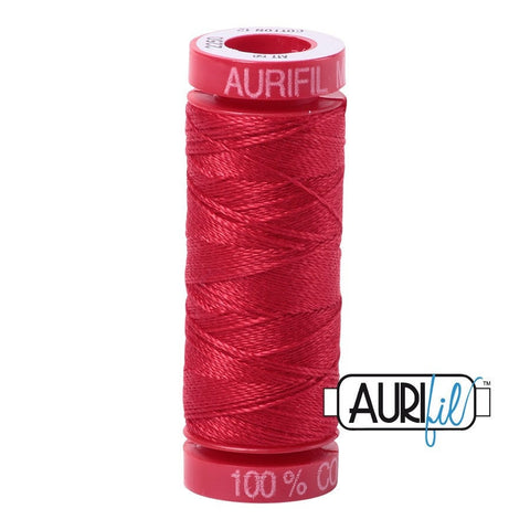 AURIFIL 2250 Red MAKO 12 Weight Wt 50M 54 Yards Spool Quilt Cotton Quilting Thread