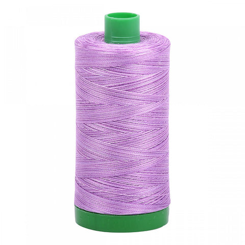 AURIFIL Variegated 3840 French Lilac MAKO 40 Weight Wt 1000m 1094y Light Purple White Spool Quilt Cotton Quilting Thread