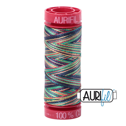 AURIFIL 3817 Marrakesh Rainbow Variegated Mako 12 Weight Wt 50 Meters 54 Yards Pink Blue Yellow Green Spool Quilt Cotton Quilting Thread