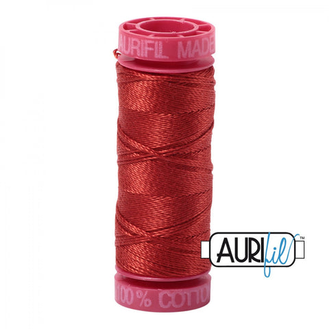 AURIFIL 2395 Pumpkin Spice Deep Orange MAKO 12 Weight Wt 54 Yards Spool Quilt Cotton Quilting Thread