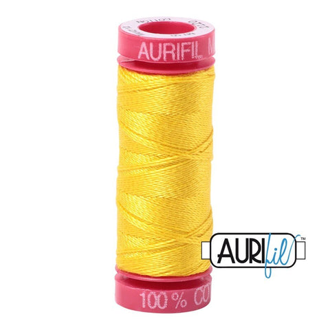 AURIFIL 2120 Canary Yellow MAKO 12 Weight Wt 54 Yards Spool Quilt Cotton Quilting Thread