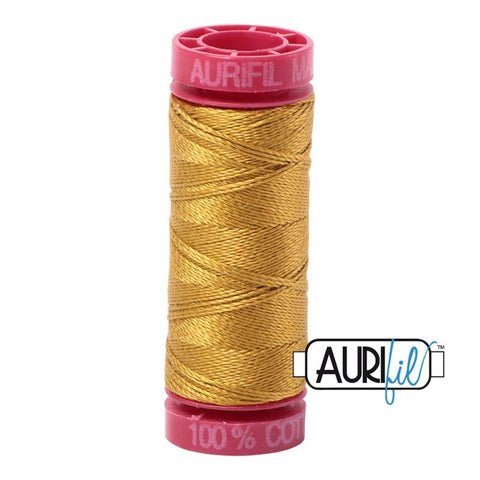 AURIFIL 5022 Mustard Yellow MAKO 12 Weight Wt 54 Yards Spool Quilt Cotton Quilting Thread