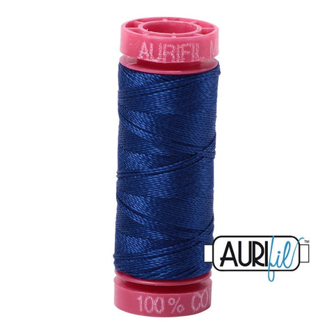 AURIFIL 2780 Dark Delft Blue MAKO 12 Weight Wt 54 Yards Spool Quilt Cotton Quilting Thread